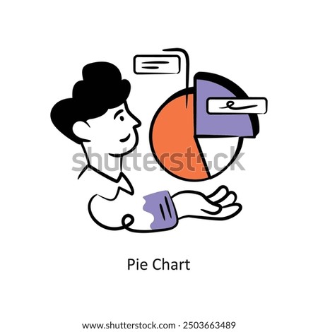 Pie Chart filled outline Style Design Vector Stock illustration. 