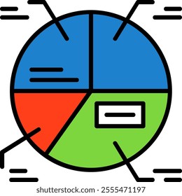 Pie chart Filled Style Icon Design