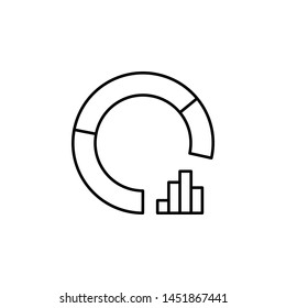 Pie chart finance chart outline icon. Element of finance illustration icon. signs, symbols can be used for web, logo, mobile app, UI, UX