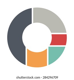 Pie Chart Five Colored Sections Template Stock Vector (Royalty Free ...