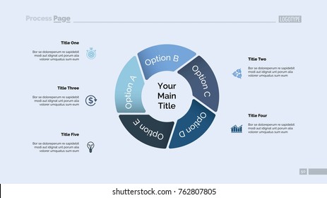 Pie Chart with Five Elements Template