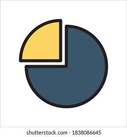 Pie chart Flat Icon Color Design Vector Template Illustration