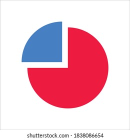 Pie chart Flat Icon Color Design Vector Template Illustration