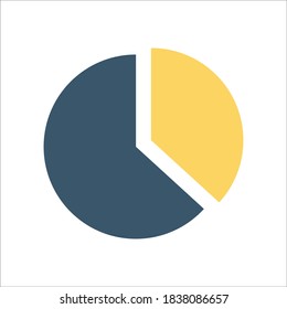 Gráfico circular Icono plano Diseño de color Vector de plantilla Ilustración