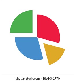 Gráfico circular Icono plano Diseño de color Vector de plantilla Ilustración