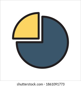 Pie chart Flat Icon Color Design Vector Template Illustration