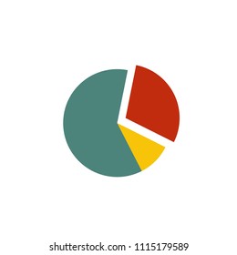 pie chart flat icon use for web ui - ux asset, pictogram, presentation, infographic