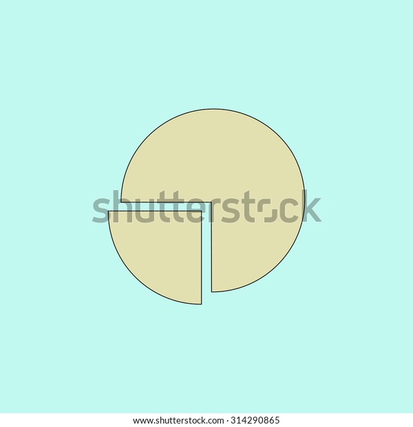 Pie chart. Flat simple line icon. Retro\
color modern vector illustration pictogram. Collection concept\
symbol for infographic, logo and\
project