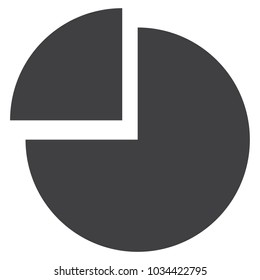 Pie chart flat simple vector icon. Graph pictogram, sign, symbol for app, web