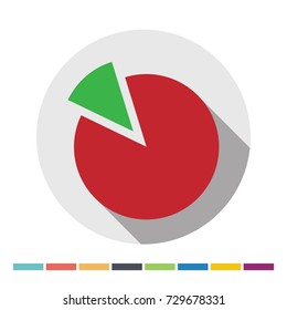 Pie chart flat web icon. Vector Illustration.