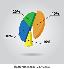 Pie Chart Four Color Columns Text Stock Vector (Royalty Free) 281922863 ...