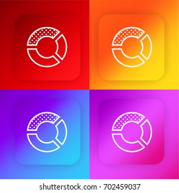Pie chart four color gradient app icon set