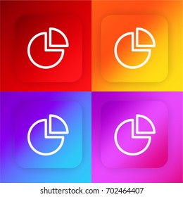Pie chart four color gradient app icon set