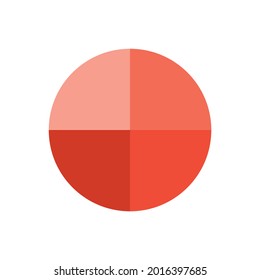 Pie chart with four same size sectors vector illustration on white background