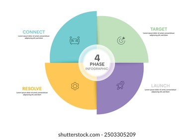 Pie Chart Glassmorphism Infographic Template With 4 Options, Steps, Parts, Segments. Vector Illustration For Business Financial Report.