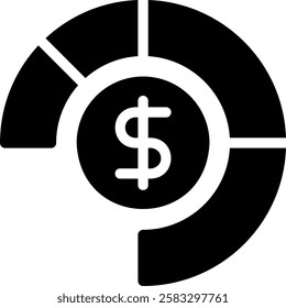 pie chart glyph icon illustration vector