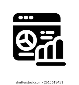 pie chart glyph icon. Strong and solid vector icon for websites, mobile interfaces, presentations, and visual branding. High quality and easy to edit.