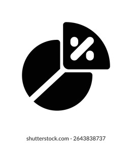 pie chart glyph icon. Strong and solid vector icon for websites, mobile interfaces, presentations, and visual branding. High quality and easy to edit.