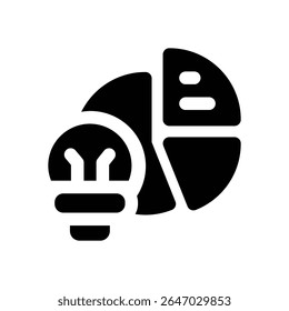 pie chart glyph icon. Strong and solid vector icon for websites, mobile interfaces, presentations, and visual branding. High quality and easy to edit.