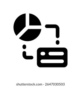 pie chart glyph icon. Strong and solid vector icon for websites, mobile interfaces, presentations, and visual branding. High quality and easy to edit.