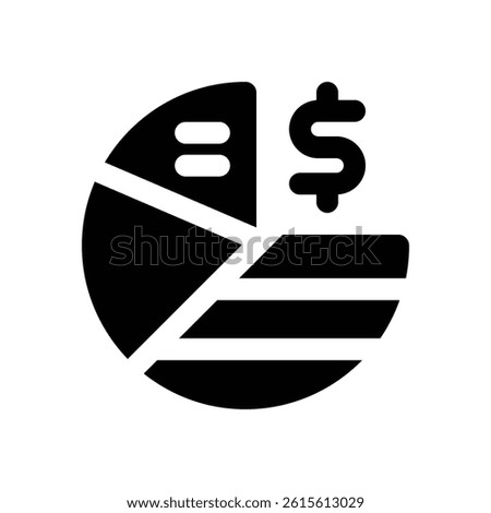 pie chart glyph icon. Strong and solid vector icon for websites, mobile interfaces, presentations, and visual branding. High quality and easy to edit.