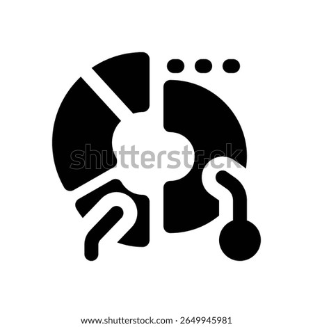 pie chart glyph icon. Strong and solid vector icon for websites, mobile interfaces, presentations, and visual branding. High quality and easy to edit.