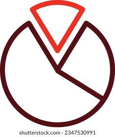 Pie Chart Glyph Two Color Icon For Personal And Commercial Use.
