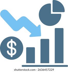 Pie Chart Glyph Two Colour Icon