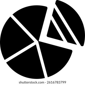 Pie Chart Glyph Vector Icon Design