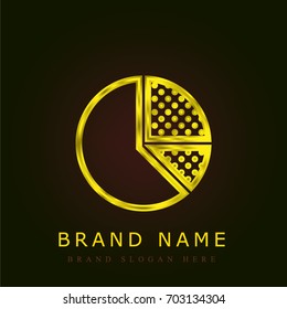 Pie chart golden metallic logo