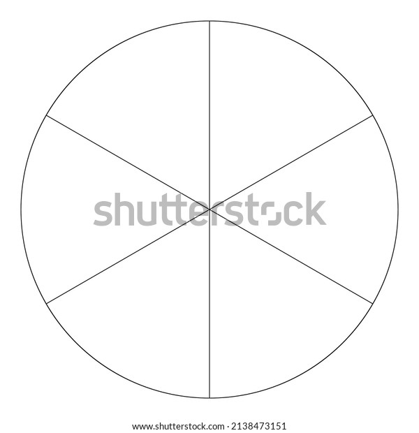 Pie chart, pie graph\
circle circular diagram from 2 to 65 sections, sectors. Segmented,\
divided circle