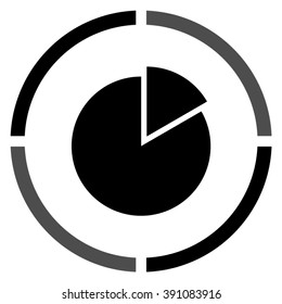 Pie chart graph - Diagram  - black vector icon