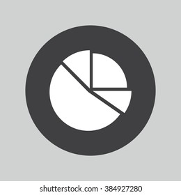 Pie chart graph icon. Diagram button.