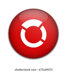 Pie chart graph icon. Diagram button.
