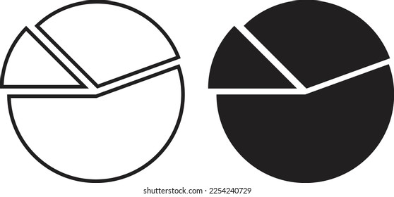 pie chart graph icon simple trendy flat style line and solid Isolated vector illustration on white background. For apps, logo, websites, symbol , UI, UX, graphic and web design. EPS 10.