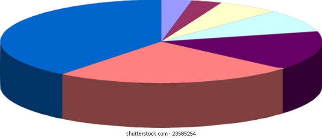 Pie chart graph illustration isolated over white