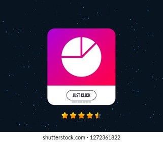 Pie chart graph sign icon. Diagram button. Web or internet icon design. Rating stars. Just click button. Vector