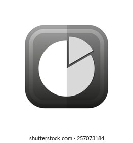 Pie chart graph sign icon. Diagram - vector icon, flat design
