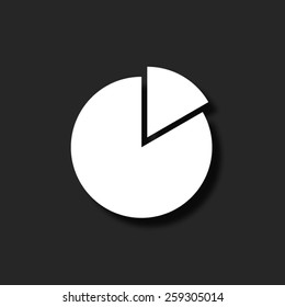Pie chart graph sign icon. Diagram   - vector icon with shadow
