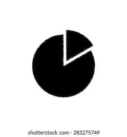 Pie chart graph sign icon. Diagram  - black vector icon
