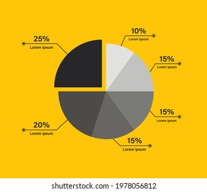 Pie chart graphic for business data presentation