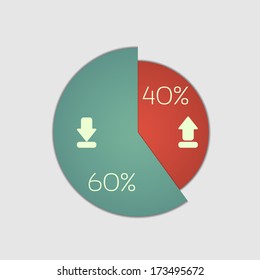 Pie chart graphic. Use for business design, infographics, reports and presentations