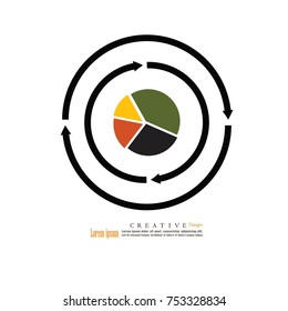 Pie chart graphic.vector  illustration.