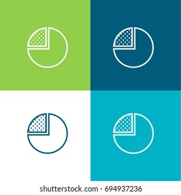 Pie chart green and blue material color minimal icon or logo design
