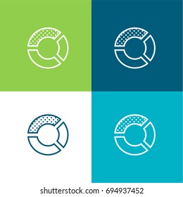 Pie chart green and blue material color minimal icon or logo design