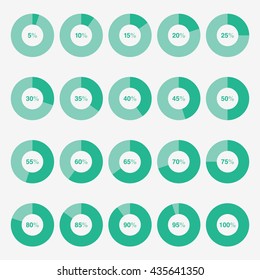 pie chart green percent vector.