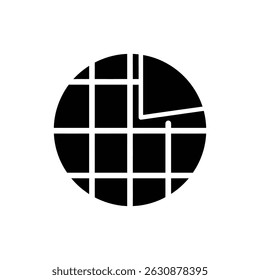 Gráfico de Pizza com Layout de Grade que Representa Dados Financeiros Organizados