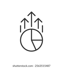 Pie Chart Growing Icon Sign Symbol