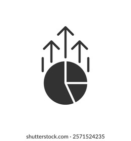 Pie Chart Growing Icon Sign Symbol