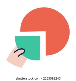 Pie Chart. Hand Drawn Doodle Icon.